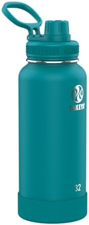 Takeya Actives 32 oz Vacuum Insulated Stainless Steel Water Bottle with Spout Lid, Premium Quality, Mystic Blue