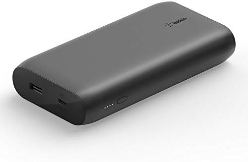 Belkin BoostCharge USB-C PD 20k mAh Power Bank, Portable iPhone Charger, Battery Charger for Apple iPhone, iPad Pro, Samsung Galaxy, & More with USB-C Cable Included - Black