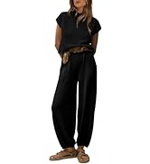 PRETTYGARDEN Womens Two Piece Outfits Sweater Sets Knit Pullover Tops And High Waisted Pants Matc...