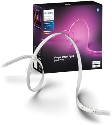 Philips Hue Indoor 10 Ft Smart LED Solo lightstrip Base Kit - 1 Pack - Control with Hue App - Works with Alexa, Google Assistant and Apple HomeKit, White