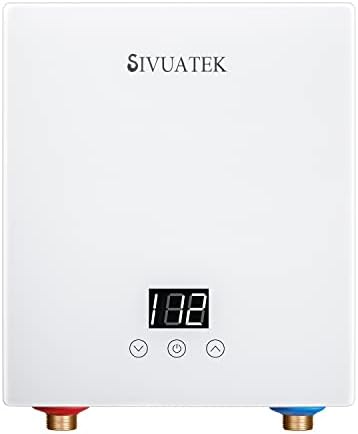 Electric Tankless Water Heater,SIVUATEK 6.5KW 240V, Compact Instant Hot Water Heater, Perfect for Under Sink, Bathroom Sink and Faucet, Space-Saving, Touch Control with LED Digital Display M1-65W