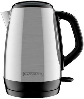 BLACK+DECKER 1.7L Cordless Electric Kettle, KE1700SD, Rapid Boil, Auto Shutoff, Stainless Steel