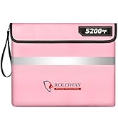 ROLOWAY Fireproof Document Bag (14 x 11 inch) with 5200℉ Upgraded Aluminum Foil Layer, Fireproof ...