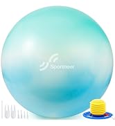 Sportneer Extra Thick Exercise Ball - 21.65" Yoga Ball with 9'' Pilates Ball and Quick Pump - Ant...