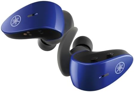 YAMAHA TW-ES5A True Wireless Sport Earbuds with Bluetooth 5.2, IPX7 Waterproof, Secure Fit, Premium Sound, Qualcomm CVC Clear Voice Capture, Listening Care and Ambient Sound (Blue)