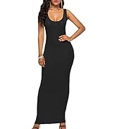 XXXITICAT Women's Casual Solid Color Sleeveless Bodycon Dresses Plus Size Fitted Maxi Sundress Ve...