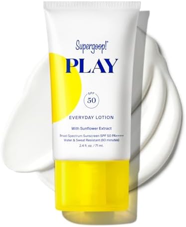 Supergoop! PLAY Everyday Lotion SPF 50 (2.4 fl oz) - Broad Spectrum Body & Face Sunscreen for Sensitive Skin - Great for Active Days - Fast Absorbing, Water & Sweat Resistant