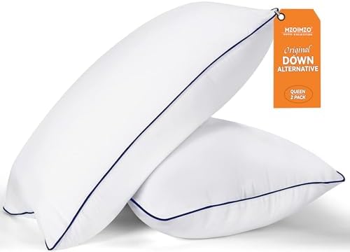 MZOIMZO Bed Pillows for Sleeping- Medium Soft, Queen Size Set of 2, Cooling Hotel Quality for Back, Stomach or Side Sleepers