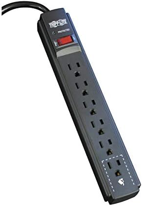 Tripp Lite 6 Outlet Surge Protector Power Strip, 6ft Cord, 790 Joules, Black, $20,000 INSURANCE (TLP606B)