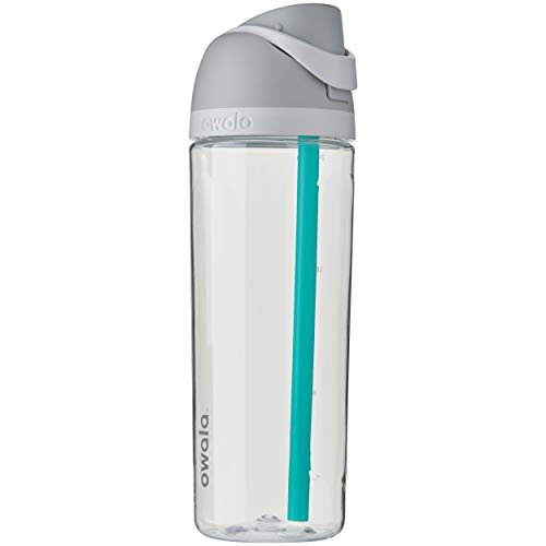 Owala FreeSip Tritan Water Bottle with Locking Push-Button Lid, 25-Ounce, White (Shy Marshmallow)