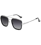 SOJOS Retro Square Polarized Sunglasses for Men Women Goggle Classic Alloy Frame HERO SJ1126