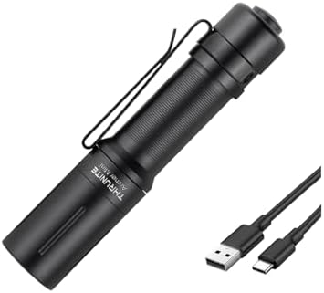 ThruNite EDC Flashlight Archer Mini, 405 Lumen Tail Switch LED Flashlight, USB C Rechargeable Little Pocket Penlight for Camping, Outdoor, and Emergency - Neutral White