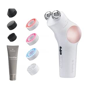 TheraFace PRO Microcurrent Facial Device - 8-in-1 Compact Face Massager, Facial Kit &amp; Face Sculpting Tool with Light Therapy for Skin Tightening, Anti Wrinkle, Anti Aging &amp; Skin Care (White)