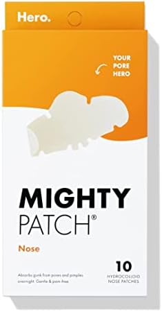 Mighty Patch™ Nose Patch from Hero Cosmetics - XL Hydrocolloid Pimples, Zits and Oil - Dermatologist-Approved Overnight Pore Strips to Absorb Acne Nose Gunk (10 Count)