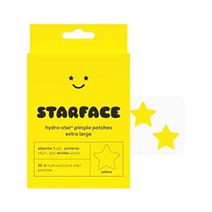 Starface XL Big Star, Large Hydrocolloid Pimple Patches, Absorb Fluid and Reduce Redness, Cute Star Shape, Vegan and Cruelty-Free Skincare (32 Count)
