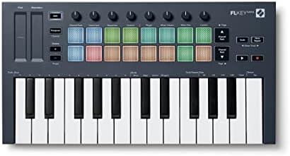 Novation FLkey Mini - Clavier maître MIDI USB portatif de 25 touches avec intégration de FL Studio pour la production musicale