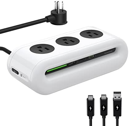 iSwift 65W USB-C Fast Charging Station, 6-in-1 Power Strip with Desktop Charging Station with 3 AC, 2 USB C and 1 USB A, 5ft Extension Cord,Power Delivery for Conference Rooms, Desktop Accessory