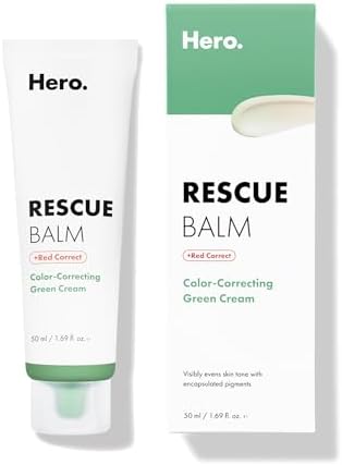 Rescue Balm +Red Correct Jumbo Post-Blemish Recovery Cream from Hero Cosmetics - Intensive Nourishing and Calming for Dry, Red-Looking Skin After a Blemish - Dermatologist Tested (50ml)