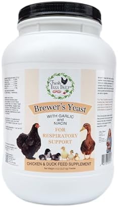 Fresh Eggs Daily Brewer's Yeast with Garlic Powder and Niacin for Ducks Ducklings Feed Supplement Vitamins for Backyard Chickens 5LB
