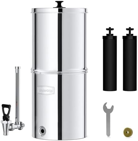 Waterdrop 2.25G Gravity-fed Water Filter System, with Sight Glass Spigot, NSF/ANSI 42&372 Standard, PFAS, Chlorine and Lead Reduction, for Home, Camping, RVing, Off-Grid, Emergencies