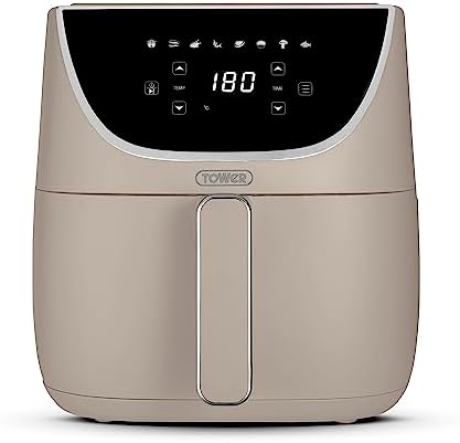 Tower, T17127MSH, Vortx Air Fryer with Digital Control Panel, 1700W, 6L, Latte