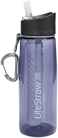 LifeStraw Go Water Filter Bottle, 22oz, Navy Blue