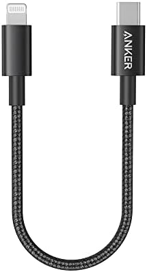 Anker New Nylon USB-C to Lightning Cable, 331 Cable, Fast Charging Cord (1ft, MFi Certified) for iPhone 13 13 Pro 12 Pro Max 12 11 X XS XR 8 Plus, AirPods Pro, Supports Power Delivery (Black)