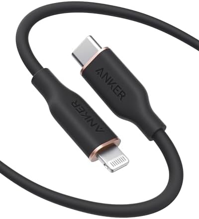 Anker USB-C to Lightning Cable, 641 Cable (Midnight Black, 6ft), MFi Certified, Powerline III Flow Silicone Fast Charging Cable for iPhone 13 13 Pro 12 11 X XS XR 8 Plus (Charger Not Included)