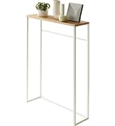 Yamazaki Home Modern Console, Slim Narrow Accent Entryway Or Living Room, Metal and Wood Skinny H...