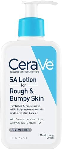 CeraVe SA Lotion for Rough & Bumpy Skin | Vitamin D, Hyaluronic Acid, Lactic Acid & Salicylic Acid Lotion | Fragrance Free & Allergy Tested | 8 Ounce