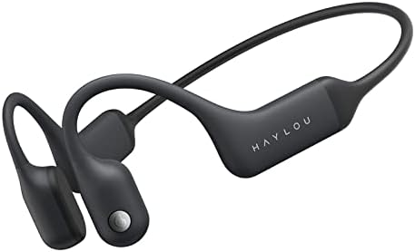 HAYLOU PurFree Bone Conduction Headphones - Fone de ouvido esportivo aberto sem fio - Resistente à água e à poeira IP67, Bluetooth 5.2 - Microfone duplo com Clear Voice Capture(CVC)