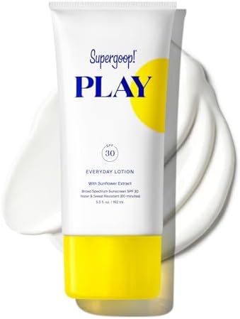 Supergoop! PLAY Everyday SPF 30 Lotion, 5.5 oz - Broad Spectrum Sunscreen for Sensitive Skin - Water & Sweat Resistant Body & Face Sunscreen - Clean Ingredients - Great for Active Days