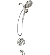 Moen Engage Magnetix Spot Resist Brushed Nickel Multi-Function Handshower and Rainfall Shower Hea...