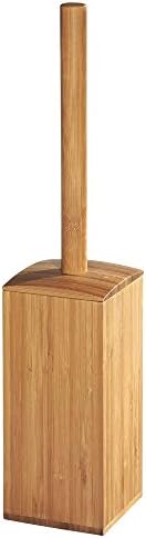 iDesign Formbu Bamboo Toilet Bowl Brush and Holder Set - 3.6" x 3.6" x 17.5"