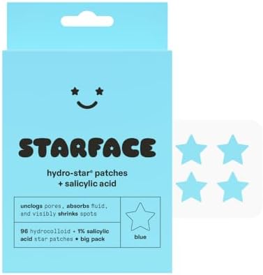 Starface Hydro-Star + Salicylic Acid BIG PACK, Hydrocolloid Patches With 1% Salicylic Acid, Helps Visibly Shrink and Soothe Spots, Cute Star Shape (96 Count)