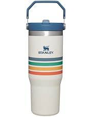 Stanley IceFlow™ Flip Straw Tumbler 30oz Varsity Collection Cream Stripe