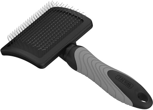 WAHL Professional Animal Slicker Pet Brush for Dogs & Cats (#858476) - Dog Slicker Brush - Pet Brush to Groom Dogs - Pet Hair Brush - Black & Gray