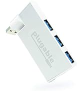 Plugable USB Hub, Rotating 4 Port USB 3.0 Hub, Powered USB Hub (Compatible with Windows, macOS & ...