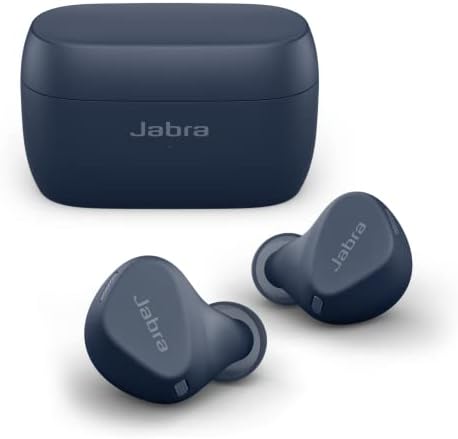 Jabra Elite 4 Active in-Ear Bluetooth Earbuds - True Wireless Ear Buds with Secure Active Fit, 4 built-in Microphones, Active Noise Cancellation and Adjustable HearThrough Technology - Navy