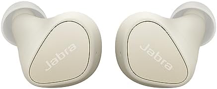 Jabra Elite 4 Earbuds with Active Noise Cancellation, Compact Wireless Bluetooth in Ear Headphones Featuring Bluetooth Multpoint and Microsoft Swift Pair - Light Beige