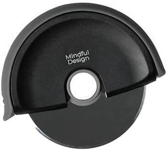 Mindful Design Pizza Cutter Wheel with Protective Blade Cover, Easy to Clean and Dishwasher Safe Handheld Pizza Slicer