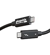 Plugable Thunderbolt 4 Cable [Thunderbolt Certified] 3.2ft USB4 Cable with 100W Charging, Single ...