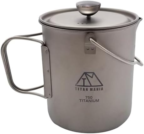 TITAN MANIA Camping Coffee Maker, French Press Pot, Coffee Maker, Cookware, Ultra Lightweight, Sturdy, Outdoor Gear, Camping Equipment