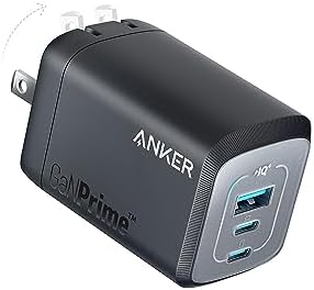 Anker Prime 100W USB C Charger, Anker GaN Wall Charger, 3-Port Compact Fast PPS Charger, for MacBook Pro/Air, Pixelbook, iPad Pro, iPhone 14/Pro, Galaxy S23/S22, Note20, Pixel, Apple Watch, and More