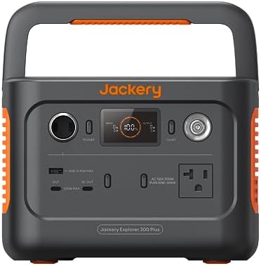 Jackery Explorer 300 Plus Portable Power Station, 288Wh Backup LiFePO4 Battery, Solar Generator (Solar Panel Not Included) for RV, Outdoors, Camping, Traveling, and Emergencies (E300Plus) (Renewed)