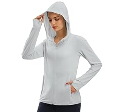 Women's Full Zip UPF 50+ Sun Protection Hoodie Jacket Long Sleeve Sun Shirt Hiking Outdoor Performance with Pockets