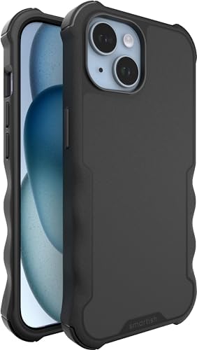 Smartish® iPhone 15 Protective Magnetic Case - Gripzilla Compatible with MagSafe [Rugged + Tough] Heavy Duty Grip Armored Slim Cover w/Drop Tested Protection for Apple iPhone 15 - Black Tie Affair