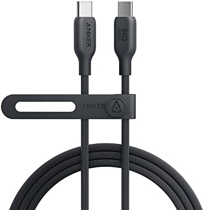 Anker 543 USB C to USB C Cable (140W 6ft), USB 2.0 Bio-Based Charging Cable for MacBook Pro 2020, iPad Pro 2020, iPad Air 4, Samsung Galaxy SamSung Galaxy S23+/S23 Ultra/S22 Ultra (Phantom Black)