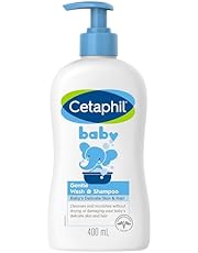 CETAPHIL Baby Gentle Wash and Shampoo 400ml, Suitable for Newborns &amp; Infants, With Glycerin &amp; Panthenol, Hypoallergenic, Dermatologist Tested, Paraben-Free, Tear-Free