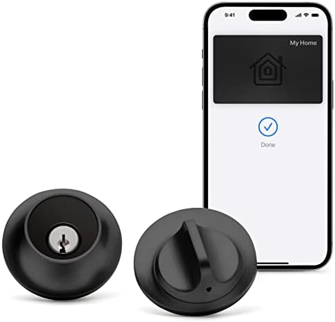 Level Lock+ Smart Lock Plus Apple Home Keys - Smart Deadbolt for Keyless Entry - Includes Key Cards - Works with iOS, Android, Apple HomeKit (Matte Black)